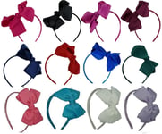 Gorgeous Large Ribbed Bow Hair Band Fascinator Thin Satin Aliceband Headband