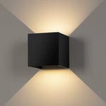 Applique murale LED,Applique Murale Interieur/Exterieur 6W,Lampe Murale led Etanche IP65 Réglable Lampe Up Down Design 3000K Blanc Chaud Appliques