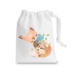 Miammo Forest friends - fox hugging food stuff sack, capacity of 0.25 Litres, White