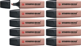 Highlighter - STABILO BOSS ORIGINAL NatureCOLORS - Pack of 10 - Umber