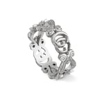 Gucci Flora 18ct White Gold Diamond Pave Ring D - O.5