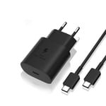 Snabbladdare för iPhone 16/ iPhone 15 och 2 meter kabel USB-C till USB-C Svart