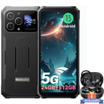 Blackview BL8000 Smartphone Incassable 5G 24Go+512Go 6.78" 8800mAh 50MP Noir avec Airbuds 60(Noir)