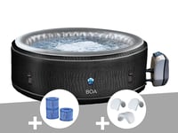 Spa gonflable Netspa Boa rond Bulles 5-6 places + 3 cartouches de filtration + 2 appuie-têtes + 1 porte-gobelet