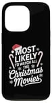 Coque pour iPhone 13 Pro Plus susceptible de regarder tous les films de Noël drôles de vacances