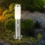 Lampadaire, lampe d'extérieur, lampadaire, lampadaire, lampadaire, jardin, terrasse, détecteur de mouvement IP44, acier inoxydable argent opale, 1x