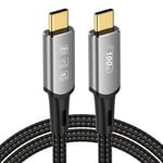 Câble Usb4 Avec Câble Thunderbolt 4 1,5M, 100W Câble De Données 40Gbps 8K@60Hz Hdr, Pd3.1, Câble Usb C Vers Usb C Pour Iphone 15Pro, Macbook, Ipad Pro, Ssd, Ordinateurs Portables, Moniteur[L2360]