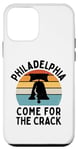 Coque pour iPhone 12 mini Funny Philadelphia - Come For The Crack - Liberty Bell Humour