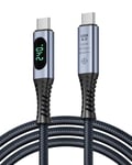 Câble Usb 4 Avec Écran Led,Pour Vidéo 8K,Transfert De Données 40Gbit/S,Câble De Chargement Usb C Vers Usb C 240W,Pour Lphone15,Macbook,Moniteur Thunderbolt 4,Stations D'Accueil