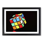 Big Box Art Rubik Cube Framed Wall Art Picture Print Ready to Hang, Black A2 (62 x 45 cm)