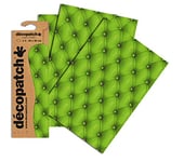 Décopatch C618O - Une pochette de 3 feuilles de papier imprimé 30x40 cm, Capitons verts