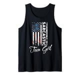 Teen Girl Sarcastic Teen Girl US Flag Teen Girl Tank Top