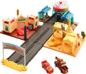 Disney and Pixar Cars Toys Playset with 2 Toy Cars  On The Road Radiator Sprin