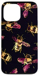 Coque pour iPhone 13 Pro Max Accessoire pour téléphone sur le thème des abeilles roses et noires