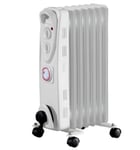 Daewoo Oil Filled Radiator 1500W Portable 7 Fin Heater 3 Heat Settings Timer