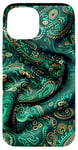 Coque pour iPhone 15 Vert Abstrait Paisley Sport Polo Motif