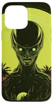 Coque pour iPhone 13 Pro Max Tête d'extraterrestre verte mignonne visage OVNI || Alien