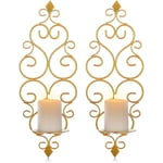 Guld - Set med 2 vägglampor Sconces Metallvägg, Sconces för vägg Sovrum Badrum Vardagsrumsdekoration,.([HK])