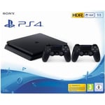 Console PS4 Slim 1To Noire/Jet Black + 2ème Manette DualShock Noire - PlayStation Officiel