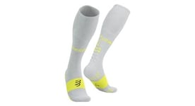 Chaussettes compressport full socks oxygen jaune   blanc