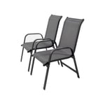 Fauteuil de jardin en Alu/Textilène "Porto" - Phoenix - Gris foncé - Lot de 2