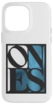 Coque pour iPhone 14 Pro Max Bleu One Of Them Ones Couleur bleue Graphique blanc