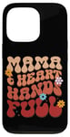 iPhone 13 Pro Mama Heart Hands Full Retro Floral Typography Case