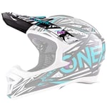 O'Neal Ersatz Schirm Fury RL Synthy Helm Visier Ersatzteil Mountain Bike Downhill MTB DH Fahrrad, 0499-97, Farbe Weiß Türkis