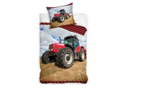 Tractor Red Sängkläder 140X200 Cm - 100 Procent Bomull