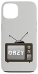 Coque pour iPhone 13 Obey Écran de télévision média de masse Contrôle psychologique