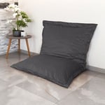 Pouf intérieur XL Housse en velours gris foncé 150x100cm