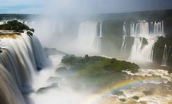 Waterfall Cataratas del Iguazu on Iguazu River Brazil