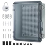 Coffret Electrique Etanche Exterieur,Boitier Etanche IP65, ABS BoîTe de Jonction,Boite Etanche Electrique Exterieur avec Accessoires De Montage Mural Et Serrure (230 * 165 * 120mm)