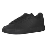 adidas Mixte Enfant Grand Court Lifestyle Tennis Lace-up Sneakers, Core Noir/Core Noir/Gris Six, 37 1/3 EU