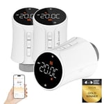 SALCAR Pack de 3 Têtes Thermostatiques Connectées TRV706W WiFi Thermostat Compatible avec Amazon Alexa & Google Home Tuya Programmable Thermostat