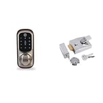 Yale Smart Living YD-01-CON-NOMOD-SN Keyless Connected Ready Smart Door Lock, Touch Keypad, Compatible with Alexa, Satin Nickel & P-89-CH-CH-60 Deadlocking Nightlatch, 60 mm Backset