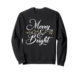 Funny Merry and Bright Christmas Lights Xmas Holiday Party Sweatshirt