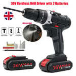 Cordless Drill Driver Set with 2 Batteries 1300mAh 32x Combi Electric Drill Kit