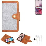 Felt Case + earphones for Samsung Galaxy S20 Exynos Cover light grey