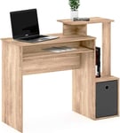 Tiroir En Tissu,Étagère Supérieure Bibliothèque Et Support Pour Ordinateur Portable,En Bois Mdf,Ameublement Maison Bureau Chambre (Chêne),Composite,Unica