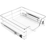 Hofuton 1 x Tiroir Panier de Rangement Télescopique d'Armoire de Cuisine de Salle de Bain Rail Inclus en Métal pour Placard 56 cm