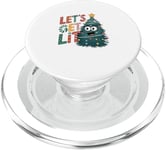 Let's Lit Funny Cute Green Christmas Tree Lights PopSockets PopGrip for MagSafe