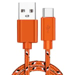 USB Type C-kabel Snabbladdning USB C-kablar Type-c Datasladd Laddare USB C För Samsung S9 Note 9 Huawei P20 Pro Xiaomi 1m/2m/3m 2m Orange 3m Orange