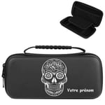 Etui pochette Switch LITE noir personnalisee prenom mort mexicaine blanc