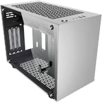 Parvus Q2 Silver Case Mini Itx Pour Pc Office Mini Tour 0,5 Mm Spcc 4 X Usb3.0/2.0 Panneaux Latéraux En Verre Trempé(Axpxl : 264 X 349 X 185 Mm)