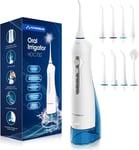 Cordless Water Flosser Dental Irrigator Rechargeable 300ML 8 Jet Tips Travel Hom