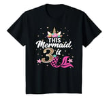 Youth 3rd Birthday Girl Unicorn Shirt Mermaid Tail 3 Years Old T-Shirt