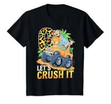 Youth 6 Year Old Safari Animals 6th Monster Truck Birthday Boy T-Shirt