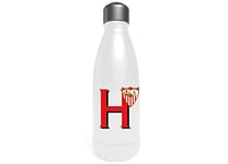 Sevilla Bouteille d'eau en acier inoxydable, bidon, bouteille d'eau, fermeture hermétique, lettre H, 550 ml, couleur blanche, produit officiel (CyP Brands)