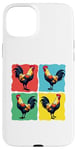 iPhone 15 Plus Colorful Funny Chicken Art, Crazy Chicken Rooster Family Case